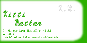 kitti matlar business card